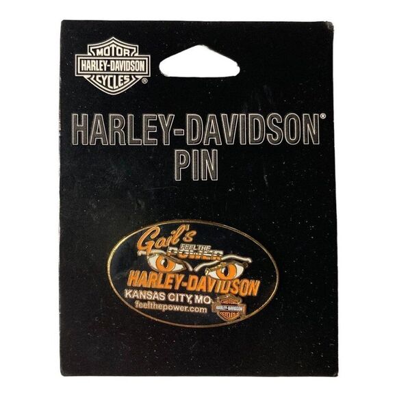 Harley Davidson Motorcycle Jacket Hat Vest Pin Gail’s Kansas City, Missouri NEW - Picture 1 of 3